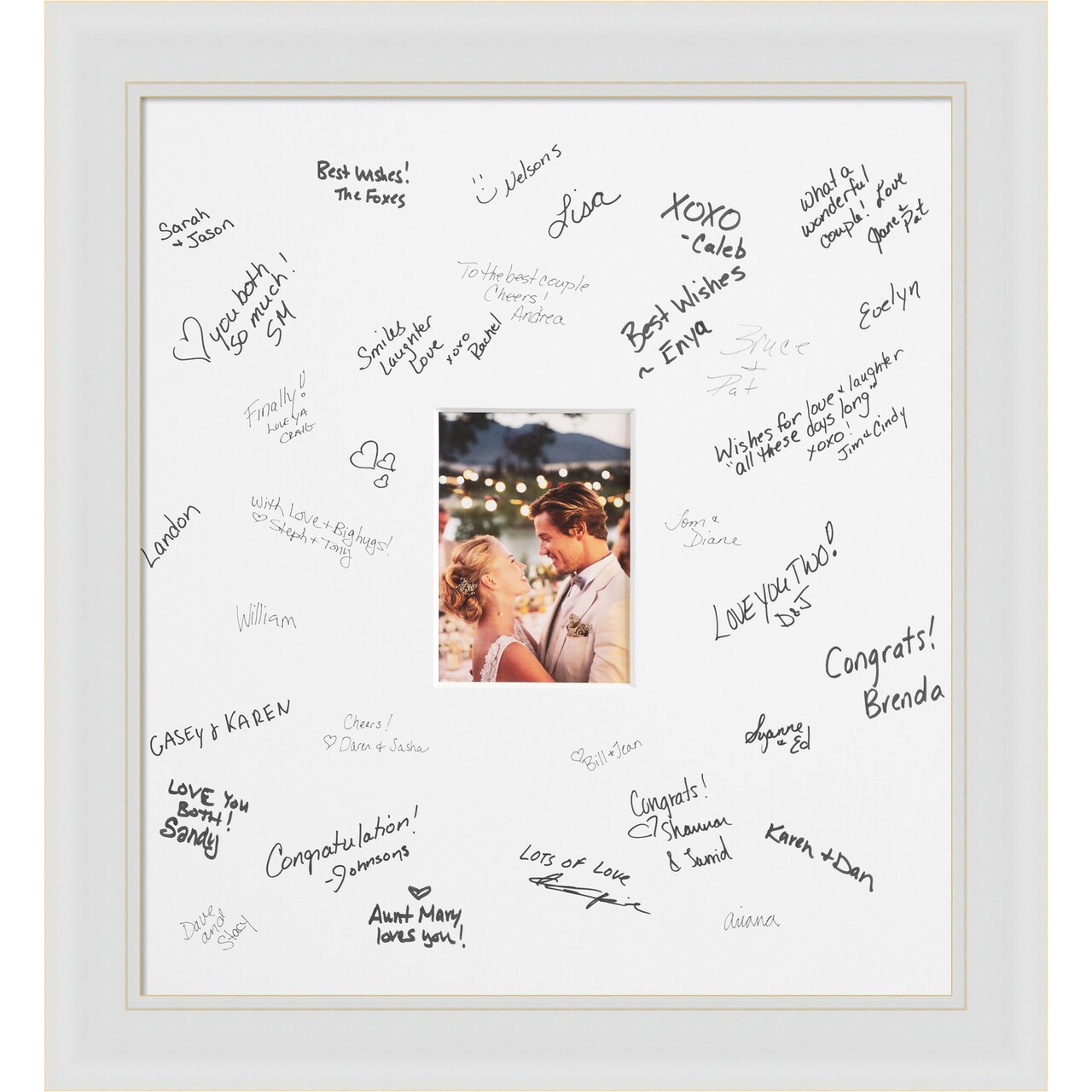 Flair Signature Mat Picture Frame, Photo Frame Wedding Guest Book Alternative, Autograph Picture Mat for Signature Board, Wedding Celebrations Graduations Support Encouragement or Retirement